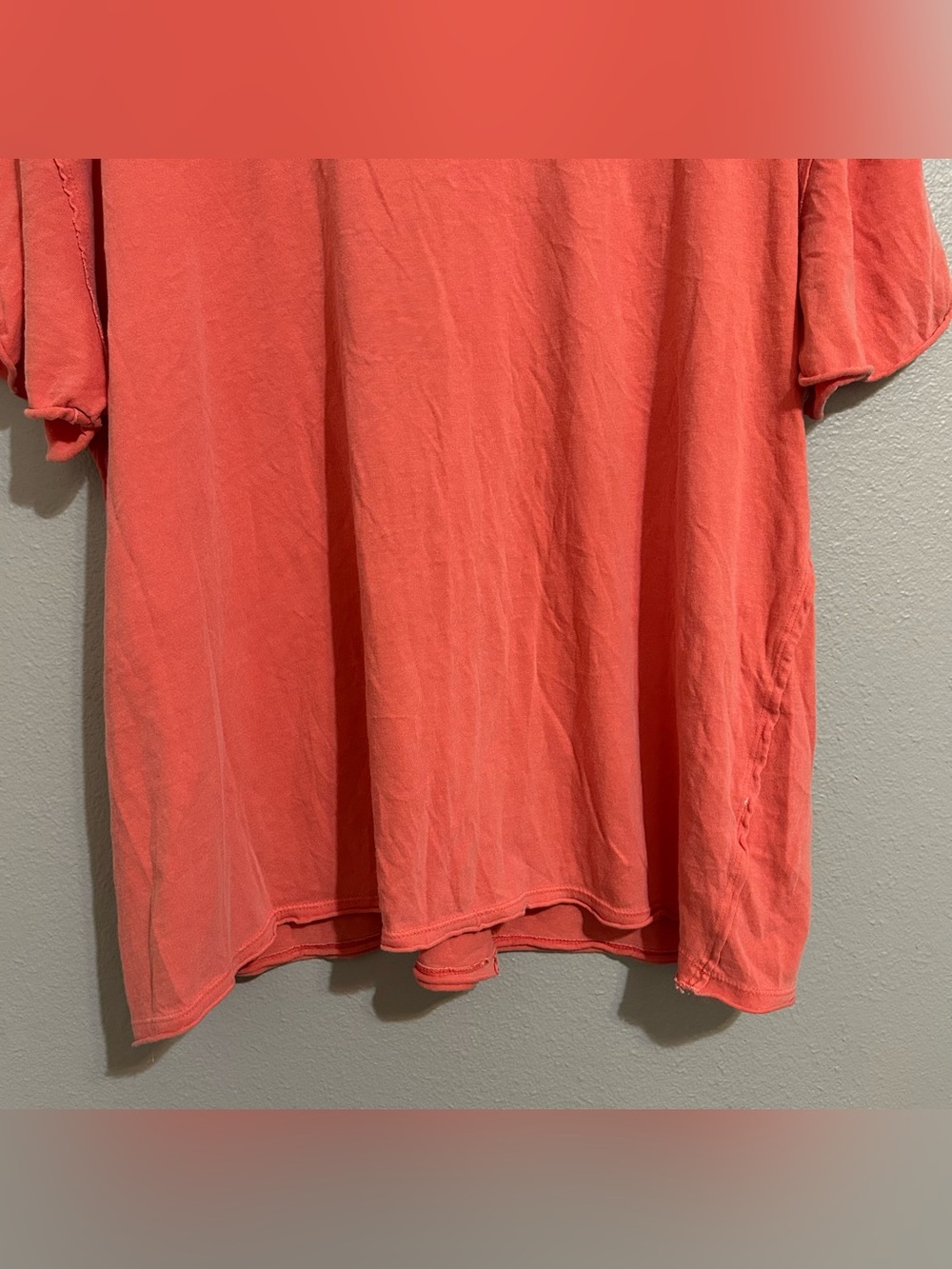 Free People Nina Orange Short Sleeve Cotton Boxy Fit T Shirt Women’s Size Medium - Picture 3 of 8
